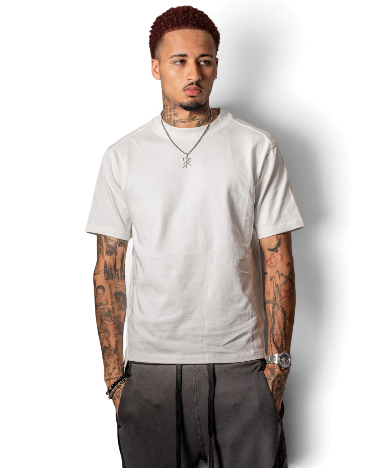 Panelled Tee (WHITE) — 4 of 7